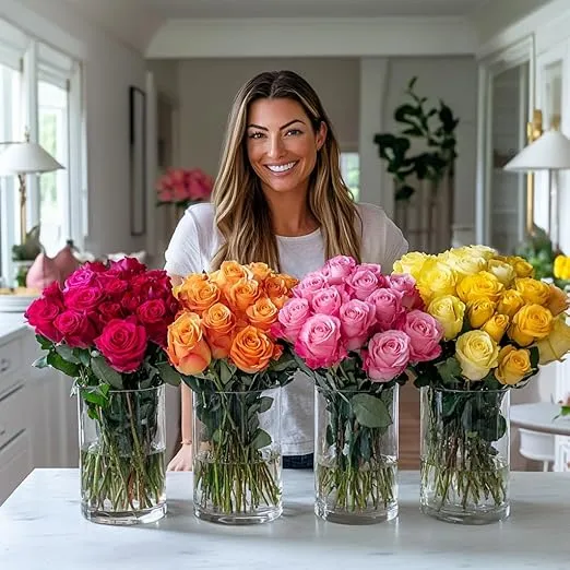 Assorted Roses- Fresh Natural Flowers- 100 Stems - Perfect for Birthday, Anniversary, Wedding, Event Decor or Just Because