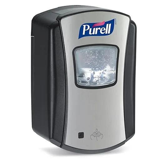 PURELL LTX-7 Touch-Free Hand Sanitizer Dispenser, Chrome/Black, for 700 mL PURELL LTX-7 Hand Sanitizer Refills (Pack of 1) - 1328-04
