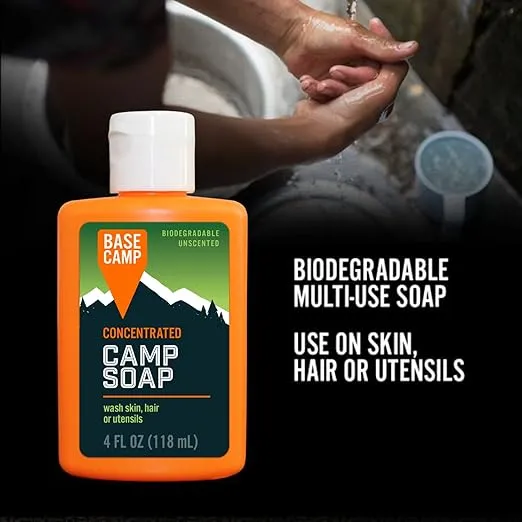 DEAD DOWN WIND Multipurpose Environmentally Safe Concentrated Scent Free Hunting Camp Soap (4 oz) – Scent Eliminating Liquid Soap – Durable Hunting Scent Eliminators – Advanced Hunting Gear