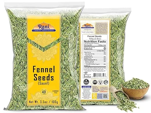 Rani Fennel Seeds (Saunf Sabut) Whole Spice 3.5oz (100g) ~ All Natural | Gluten Friendly | NON-GMO | Kosher | Vegan | Indian Origin