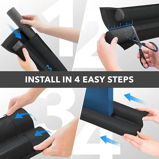 Under Door Draft Stopper, Easy Install, Fits 30-36” Doors, Reduces Air Draft, Noise & Sound | Draft Stopper for Bottom of Door, Gap Filler, Door Seal for Improved Insulation