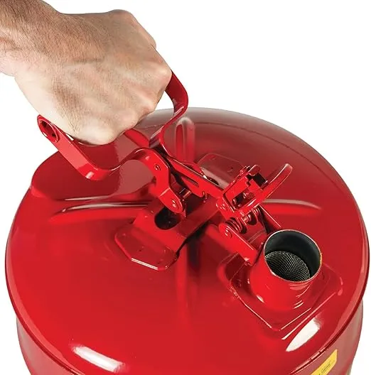 Justrite 2.5 Gallon Type I Green Safety Can for Oil with Flame Arrester and Self-Closing Lid, Made in the USA, Galvanized Steel Flammable Storage Can, 7125400