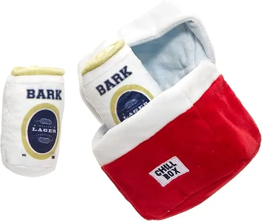 Barkbox 2 in 1 Interactive Plush Dog Toy - Rip and Reveal Toy for Dogs and Puppies - Stimulating Squeaky Pet Toys | Sub Zero Camping Hero (Small)