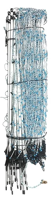 Starkline 35" x 164' Premium Positive/Negative Sheep Netting w/Double Spike Fiberglass Posts (9/35/8) Electric Fence for Backyards, Homesteaders, Farms and Ranches