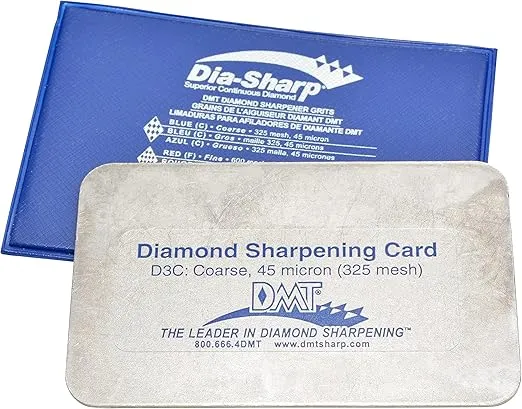 DMT (Diamond Machining Technology) D3C 3-inch Dia-Sharp Knife Sharpener, Coarse Grit, Credit Card Sized, One Size, (D3C)