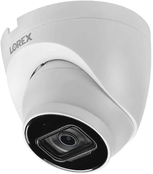 Lorex Technology Lorex E841CD-E IndoorOutdoor 4K Ultra HD Security IP Dome Camera, 2.8mm, 130ft Night Vision, Color Night Vision, Audio, White (4 Pack) E841CD-4PK