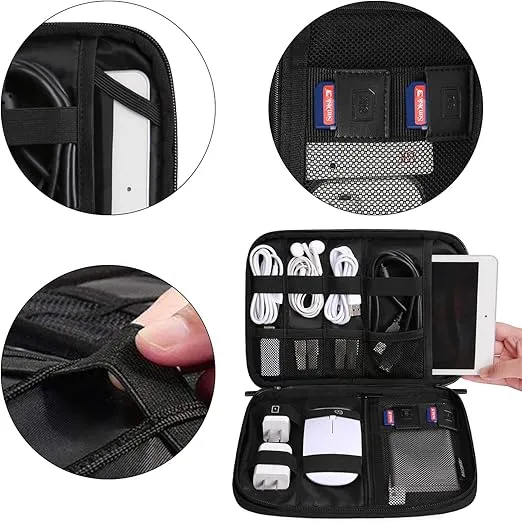BAGSMART Electronic Organizer Travel Cable Organizer Electronics Accessories Cases for 7.9 inch iPad Mini, Cables, Chargers, USB, SD Card