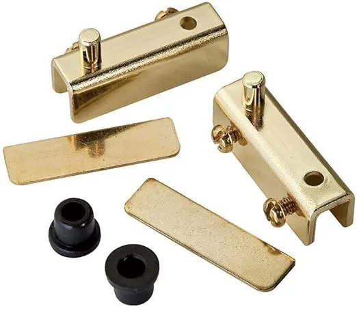Glass Door Pivot Hinge, Polished Brass Pair