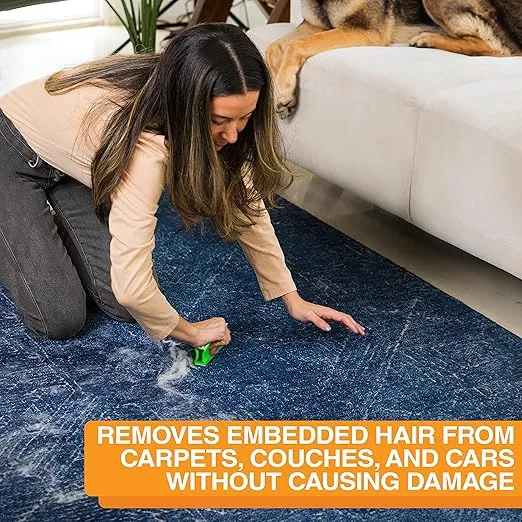 FurDozer X3 PRO Pet Hair Remover & Auto Detailing Tool - Cat & Dog Hair Remover for Carpets, Car Interiors, Couches, Bedding, & Pet Furniture - Reusable Pet Hair Removal Tool for Dog Fur & Lint, 5"