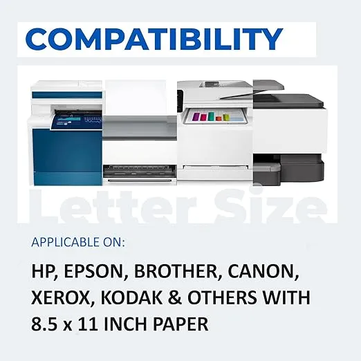 Laser & Inkjet Printer Cleaning Sheet (8.5 x 11) 10 Sheets