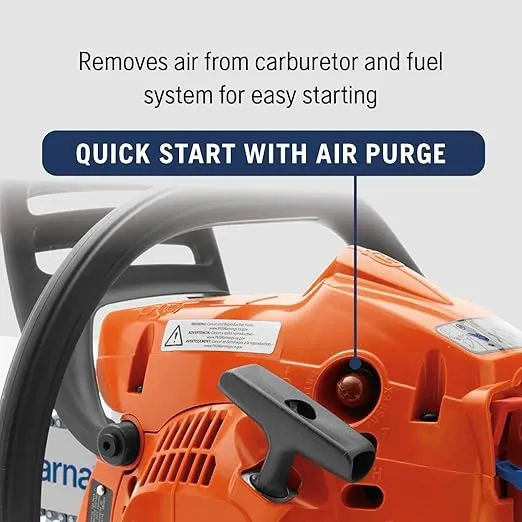 Husqvarna 120 Mark III Gas Chainsaw, 38-cc, 2-Cycle X-Torq Engine, 14 Inch Chainsaw with Automatic Oiler, For Wood Cutting and Tree Pruning