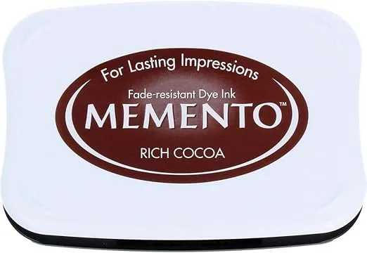 Tsukineko Memento Ink Stamping-Brown, Rich Cocoa-Large-Water-Based-Translucent, Waterproof, Archival-Embossing, pad Size: 7,6 x 4,7 cm
