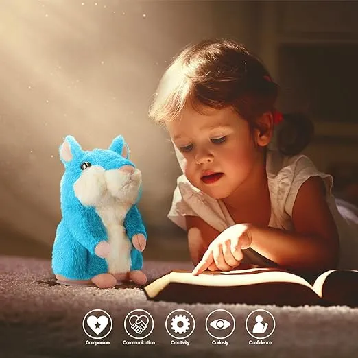 Kids Toddler Toys for Ages 2-4, Talking Hamster Repeats What You Say, Interactive Plush Repeating Toy for 2 3 4 5 6 8 Year Old Boy Girl Birthday Gift (Blue)