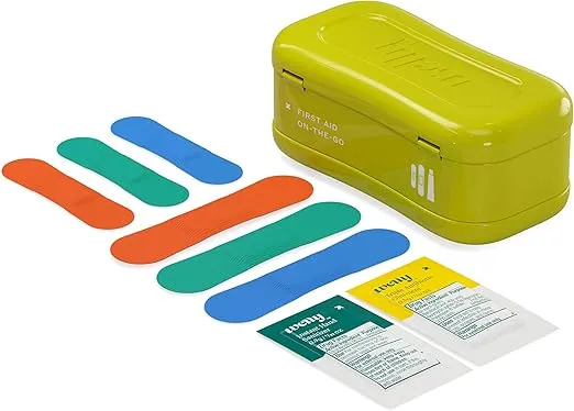 Welly Quick Fix, On The Go First Aid Kit, Assorted Bandages, Ointments, and Hand Sanitizer, Three Color Bandages - 2 Pack