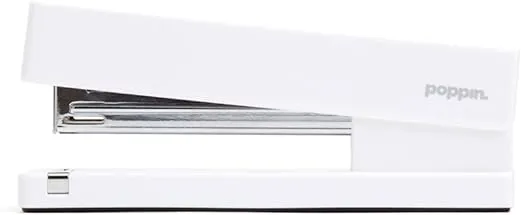 Poppin Stapler - The Original Modern Desk Stapler, Office Supplies, Office Desk Accessories, Lacquer Design, Solid Steel Anvil, Multiple Colors Available (White)