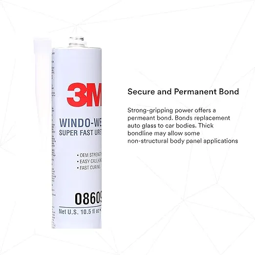 3M 08609 Window-Weld Super Fast Urethane Black Cartridge - 10.5 fl oz.