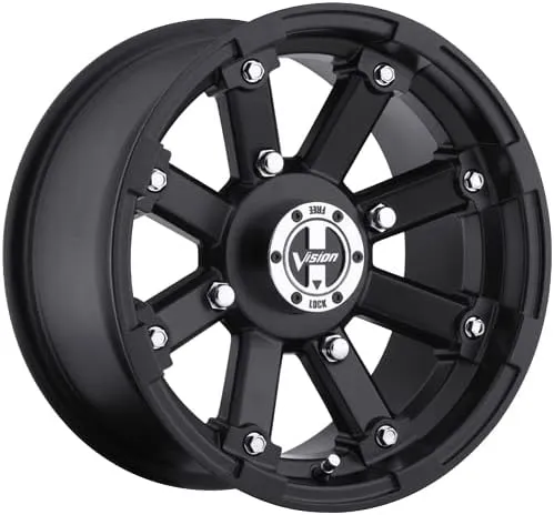 Vision 393 Lockout ATV/UTV 12x8 4x4" -10mm Matte Black Wheel Rim 12" Inch