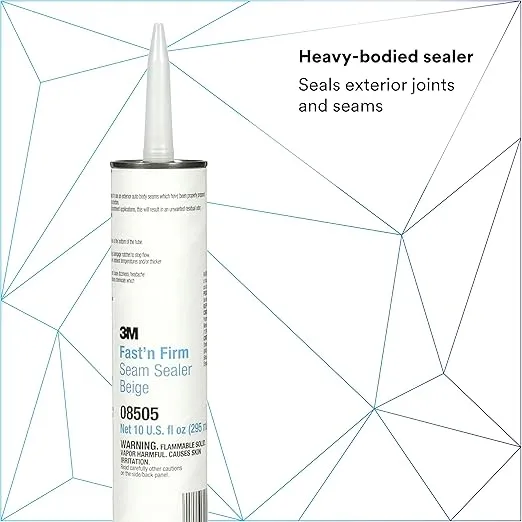 3M Fast 'N Firm Seam Sealer, 08505, Fast Setting, Paintable In 45 Minutes, 1/10 gal/10 fl oz Cartridge