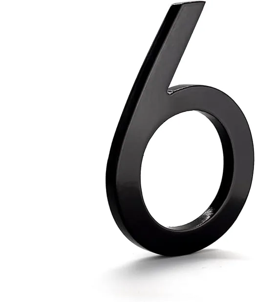 Montague Metal Products MHN-10-6-F-BK1 Floating House Number, 10 inches x 7.25 inches x 0.375 inches, Black