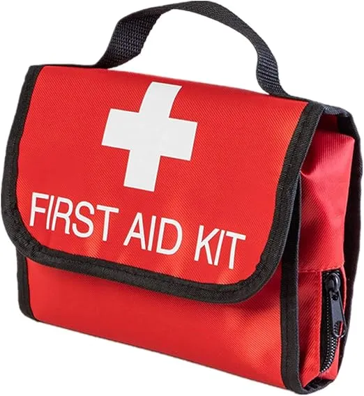 First Aid Bag First Aid Kit Empty Medical Storage Bag Red Trauma Bag for Emergency First Aid Kits Car Workshop Cycling Outdoors (Red Folding)