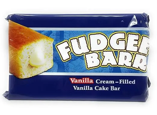 2 Pack of Fudgee Barr Indivually Wrapped Cream Filled Snack Cakes, Vanilla, 41g, 10 Count