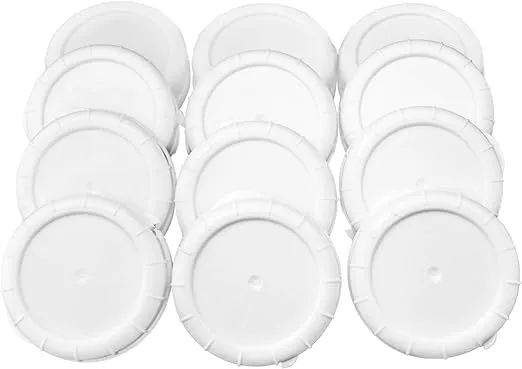 12 (Dozen) New Replacement CAPS (48mm) for Glass Milk Bottles White Plastic Reusable Check Size