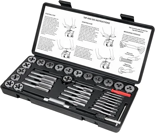 Performance Tool W4002DB 40-Piece Metric Tap And Die Set | Coarse and Fine Threads | Essential Threading Rethreading Tool Kit with Accessories and Storage Case