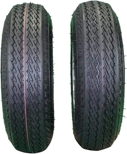 Antego 2-Pack Trailer Tire On Rim 570-8 5.70-8 Load C 4 Lug Galvanized Wheel