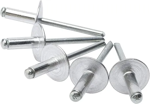 ISPINNER 50pcs 3/16" x 1/2" Large Flange Aluminum Blind Rivets, 4.8 x 12mm Pop Rivets (Silver)