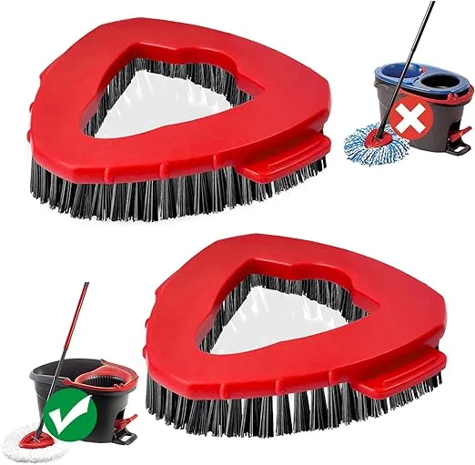 Scrub Brush, 2 Pcs Spin Mop Scrub Brush Head Compatible for O Cedar EasyWring 1-Tank System, Hard Bristle Cleaning Brush for Bathroom, Kitchen, Tub and Tile