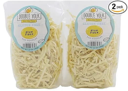 Double Yolk Gluten Free High Fiber Egg Noodles, 10 Ounce Bag (Pack of 2)
