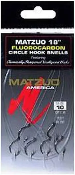Matzuo Fluorocarbon Circle Hook Snell (Black Chrome