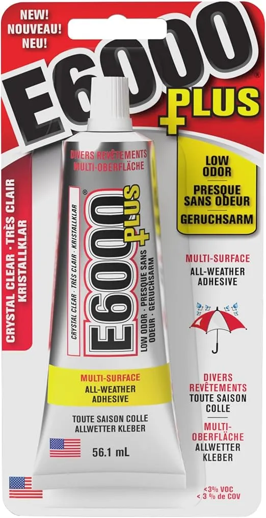E6000 Clear 1.9 Fl Oz Plus Multipurpose Adhesive-1.9oz