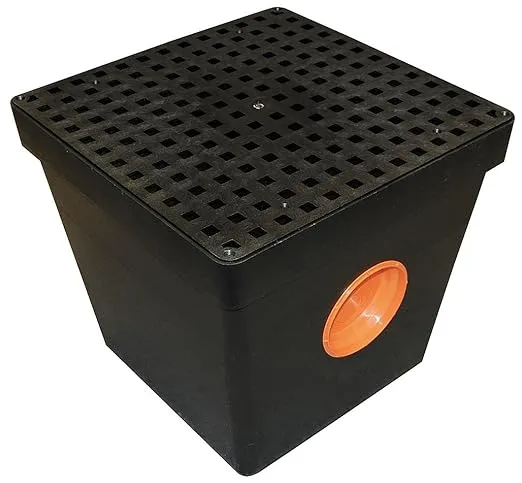 Two Hole Drain Sump w/Grate, Blk, Plastic