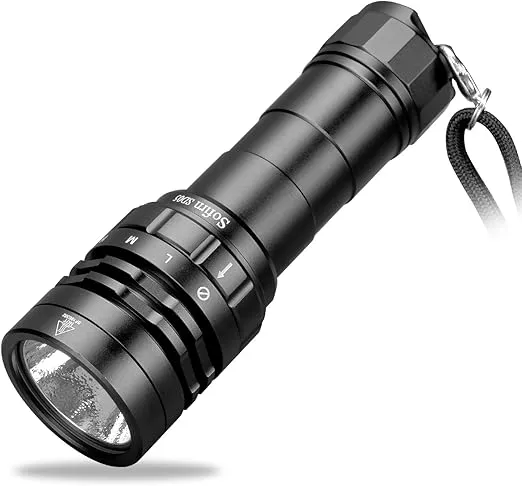 sofirn Scuba Diving Flashlight, SD05 3000lm Powerful Waterproof Light, 100m Underwater, with Rechargeable Battery Inserted and USB Charger
