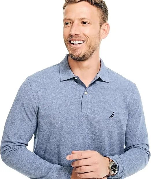 Nautica Men's Classic Fit Long-Sleeve Deck Polo