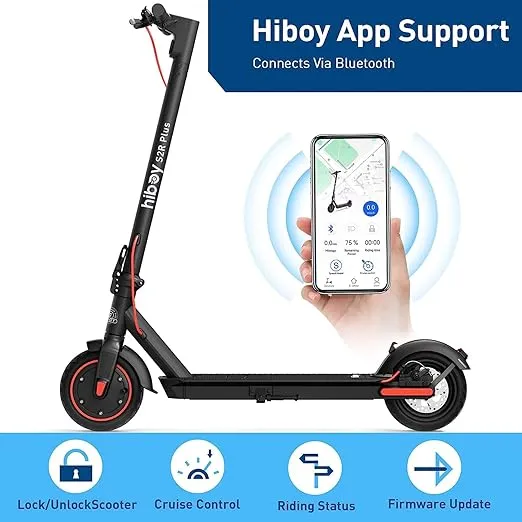 Hiboy S2/S2R Plus Electric Scooter, 8.5"/9" Tires, Up to 17/22 Miles Range, 350W Motor & 19 MPH Portable Folding Commuting Electric Scooter for Adults with Double Braking System and App