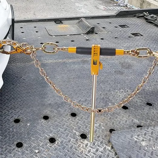 VEVOR Ratchet Chain Binder, 5/16"-3/8" Heavy Duty Load Binders, with G80 Hooks 7,100 lbs Secure Load Limit, Labor-saving Anti-skid Handle, Tie Down Hauling Chain Binders for Flatbed Truck Trailer, 4 P