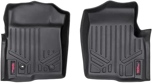 Rough Country All Weather Front Floor Mats Set for Ford F-150 (2004-2008) - Custom Fit Truck Floor Mats, Waterproof, Front Floor Mats (Pair)