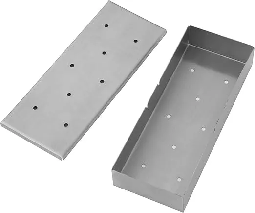 Royal Gourmet TB0902S Stainless Steel Smoker Box with Lid for Charcoal Grill or Gas Grill, BBQ Smoking Accessories, Slow Barbecue, Add Smokey Flavor, Works with Wood Chips, 8.9" L x 3.5" W x 1.8" H