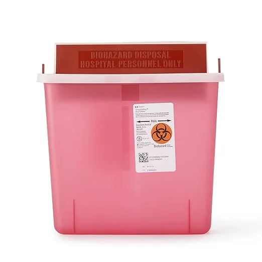 Covidien 85131 SharpSafety in Room Sharps Container, Mailbox, 5 Quart Capacity, Transparent Red (Pack of 20)