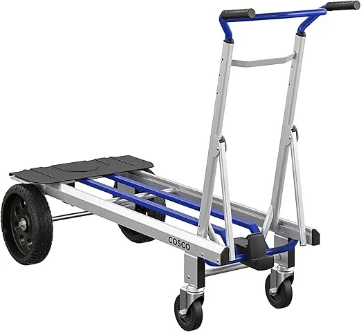 COSCO Next Gen 3-in-1 Folding Toe Plate Hand Truck, 800 lb/1000 lb Weight Capacity, Blue