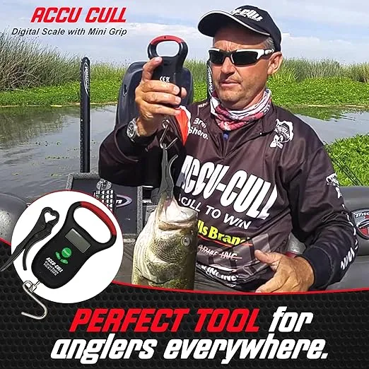 Fish Culling System Digital Fish Scale with Mini Fish Gripper - 2-in-1 Combo Pack Weighing Fishing Gear - Fishing Accessories and Fishing Equipment to Add in Fishing Tools Kit