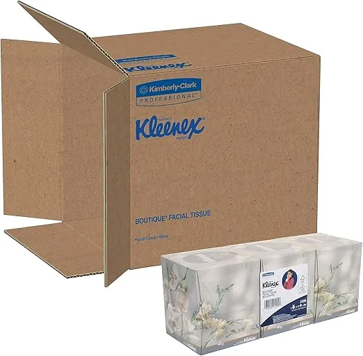 Kleenex® Professional Facial Tissue Cube for Business (21200), Upright Face Tissue Box, 12 Bundles/Case, 3 Boxes/Bundle, 36 Boxes/Case