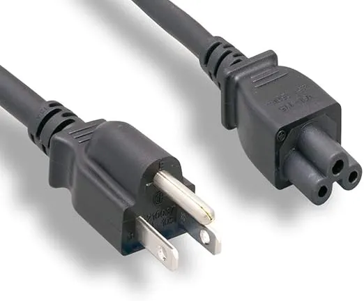 Monoprice Power Cord - NEMA 5-15P to IEC 60320 C5, 18AWG, 10A/1250W, 125V, SVT, 3-Prong, 1ft, Black