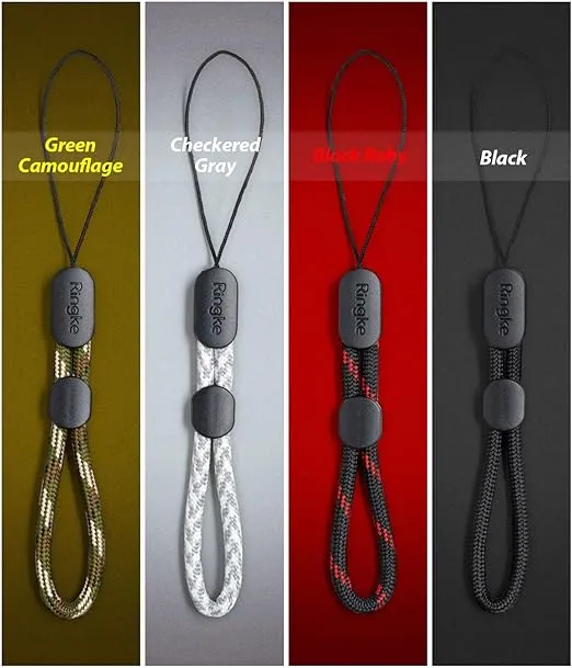 Ringke Lanyard Finger Strap, Durable Parachute Cord Phone Strap for Women and Men, Adjustable Strap for Phone, Camera, Game Console, Key - 4 Pack