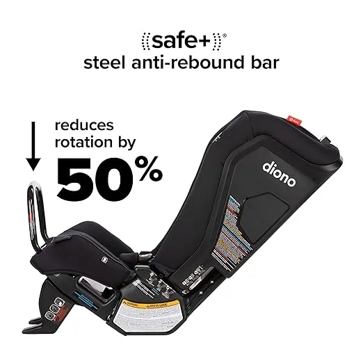 Diono Radian 3RXT SafePlus, 4-in-1 Convertible Car Seat, Rear and Forward Facing, SafePlus Engineering, 3 Stage Infant Protection, 10 Years 1 Car Seat, Slim Fit 3 Across, Black Jet