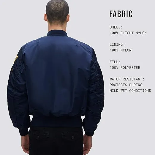 Alpha Industries MA-1 NASA Bomber Flight Jacket - Fighter Pilot Flight Jacket