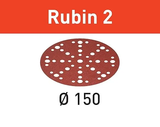 Festool 575190 Rubin 2 P120 Grit 6-Inch (150mm) Diameter Abrasive Sanding Discs, 50-Pack