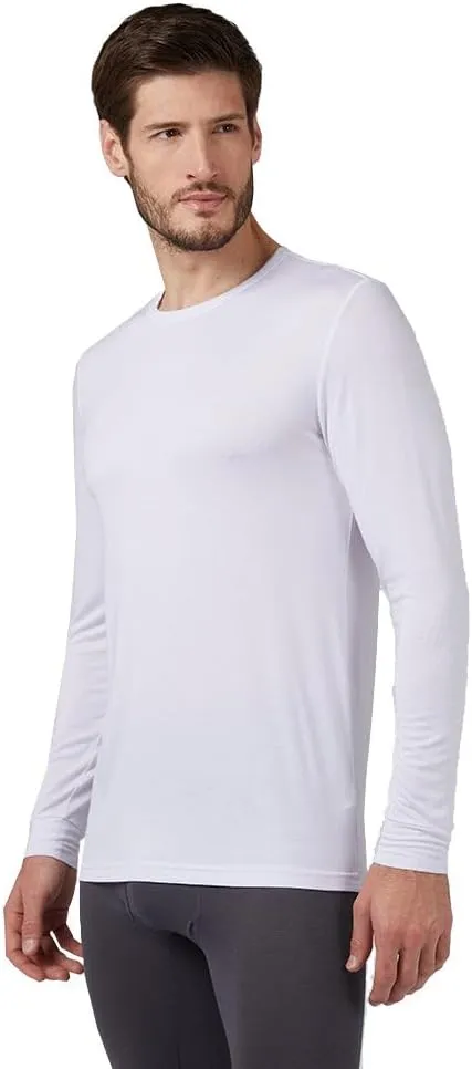 32 Degrees Men's Lightweight Baselayer Crew Top | Form Fitting | Long Sleeve| 4-Way Stretch | Thermal